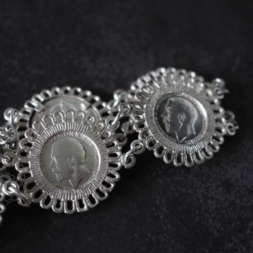 イギリスヴィンテージ コインブレスレット シルバー イギリス買付 1940年代 VINTAGE COIN bracelet ブレスレット