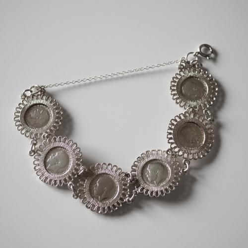 イギリスヴィンテージ コインブレスレット シルバー イギリス買付 1940年代 VINTAGE COIN bracelet ブレスレット