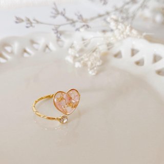 heart ring / 桃色　リング