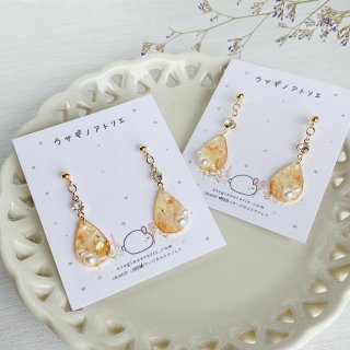mini drop jewelry / 黄色　イヤリング