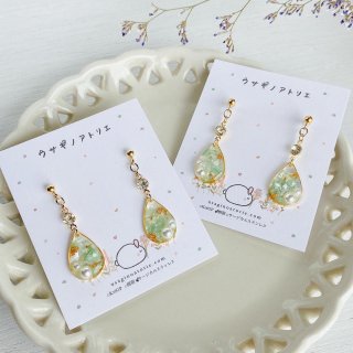 mini drop jewelry / 緑色　イヤリング