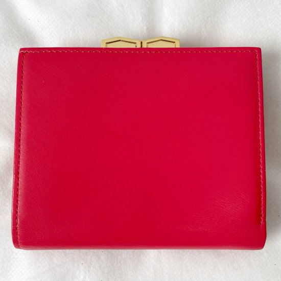 YSL/イヴ・サンローラン 三つ折り財布 ピンク レザー コンパクト