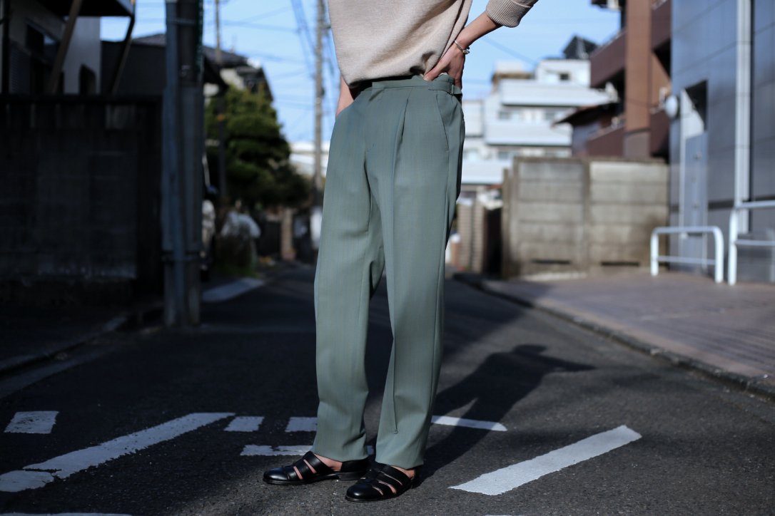 Fendart / フェンダール 1tuck Trousers Side adjuster SAX kiretto