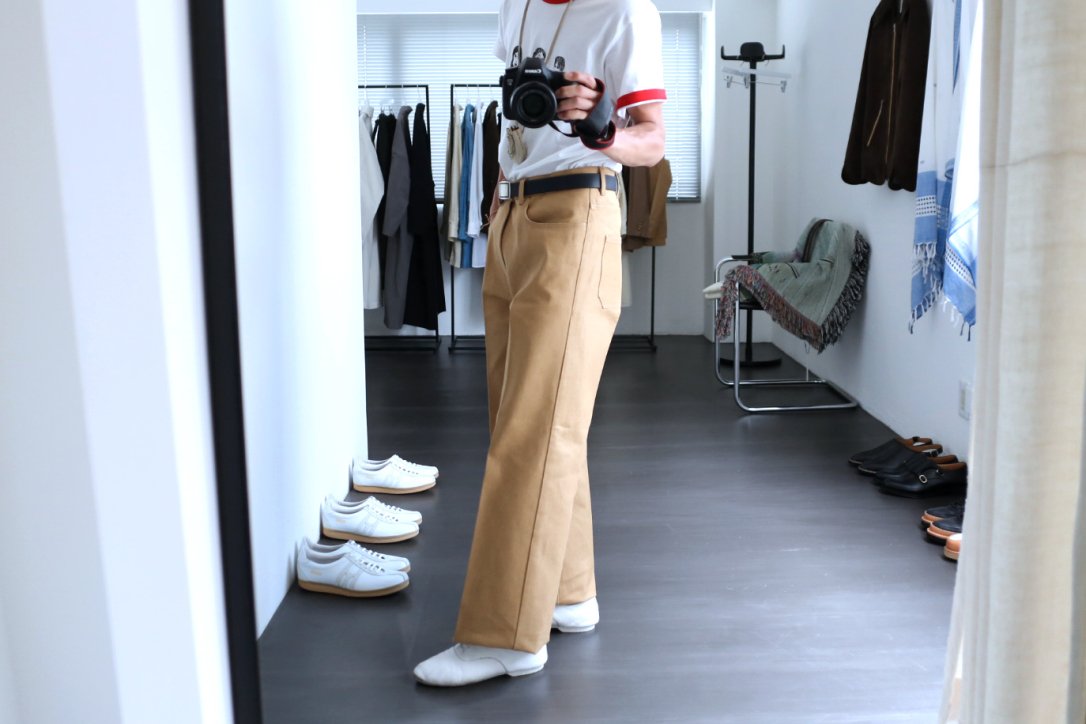 la favola/ラファーボラ】BAGGY PANTS CAMEL DENIM @kiretto_store 