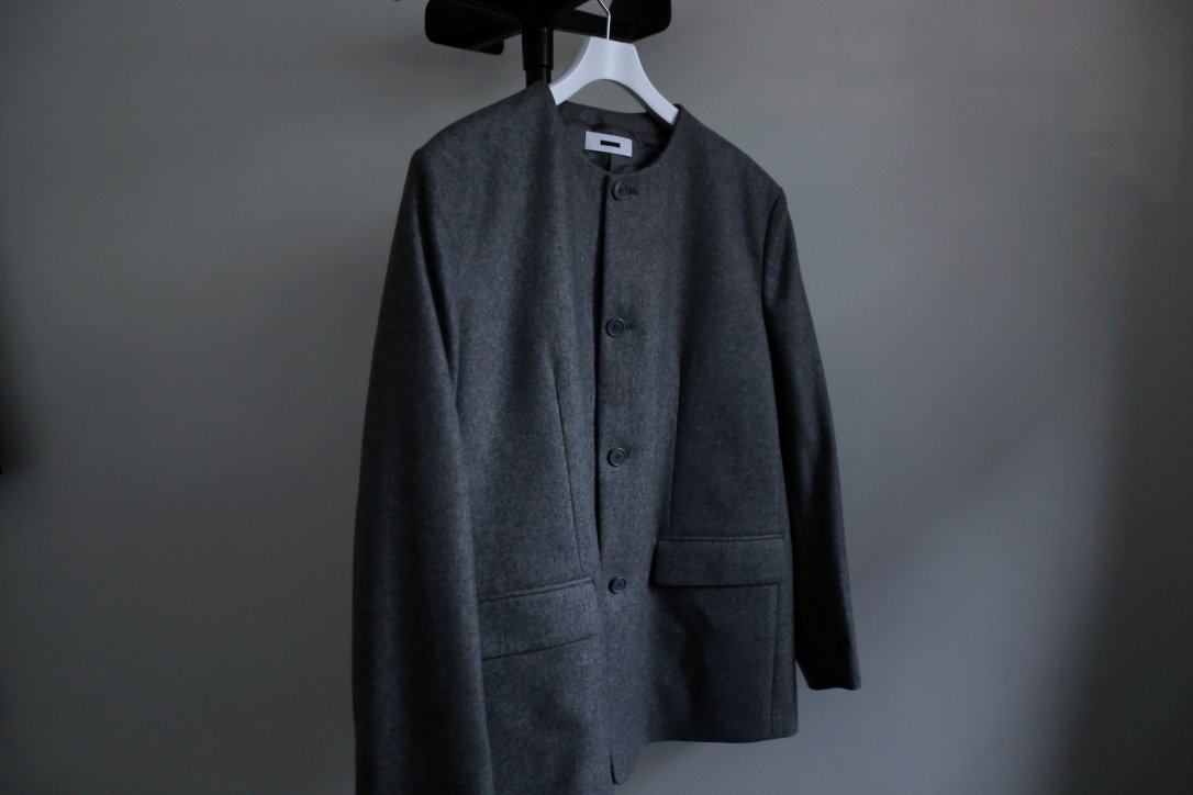 digne Collarless Jacket Coat-LT gray - アウター