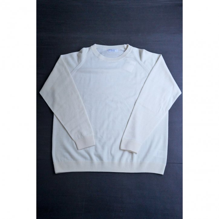 WINTER SALE 30%OFFۡPETER GEESONCLASSIC FIT RAGLAN SLEEVE CREW NECK WHITE