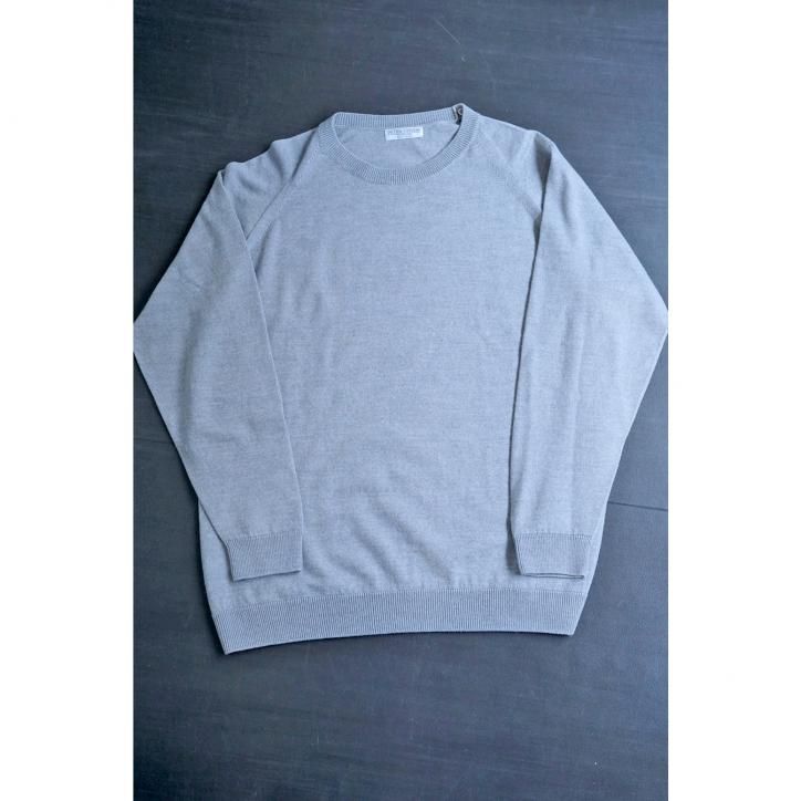 WINTER SALE 30%OFFۡPETER GEESONCLASSIC FIT RAGLAN SLEEVE CREW NECK SILVER