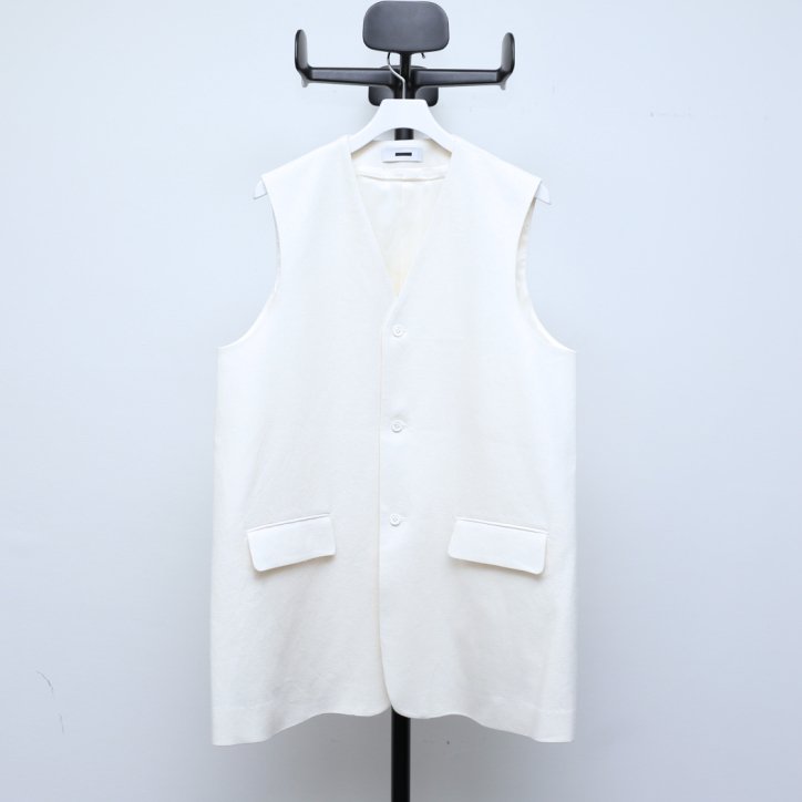 REVERBERATE 】【23SS】LONG TAILORED WAISTCOAT WHITE -kirettoーv