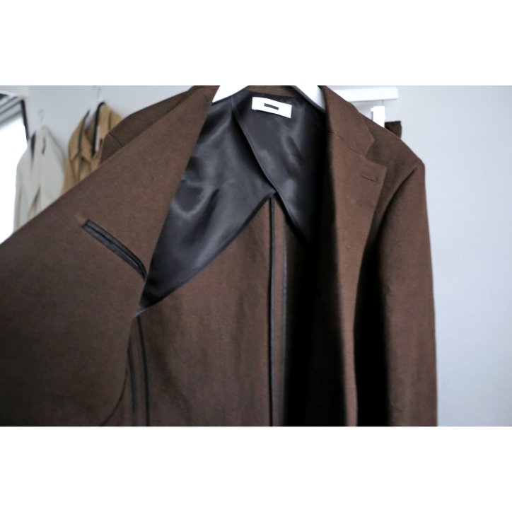 REVERBERATE/リバーバレート LONG TALORED JACKET LINEN BROWN