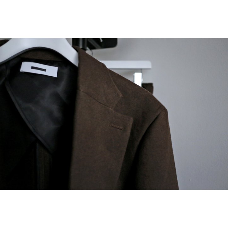 REVERBERATE/リバーバレート LONG TALORED JACKET LINEN BROWN