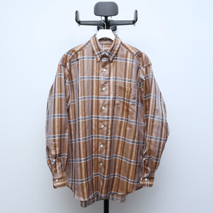 I am dork / アイアムドーク】long sleeve shirt Brown check -kiretto