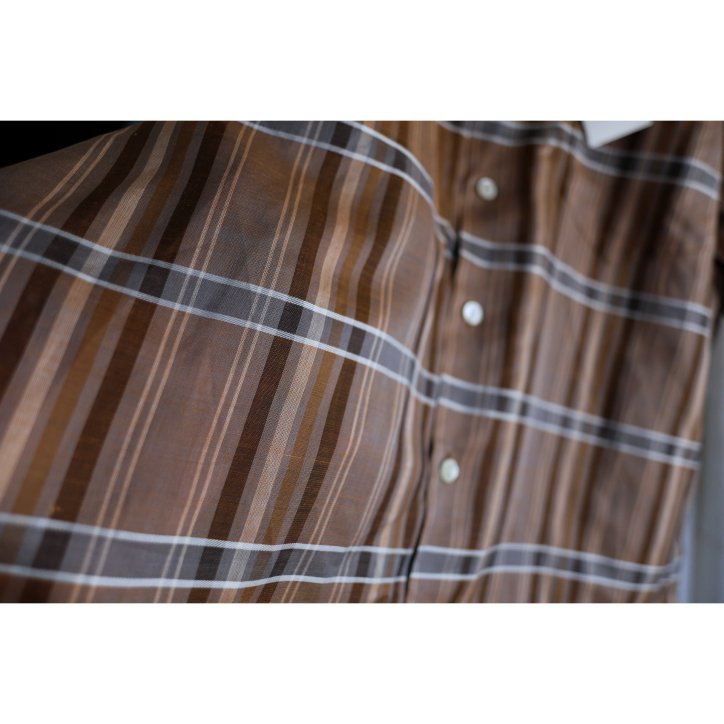 I am dork / アイアムドーク】long sleeve shirt Brown check -kiretto