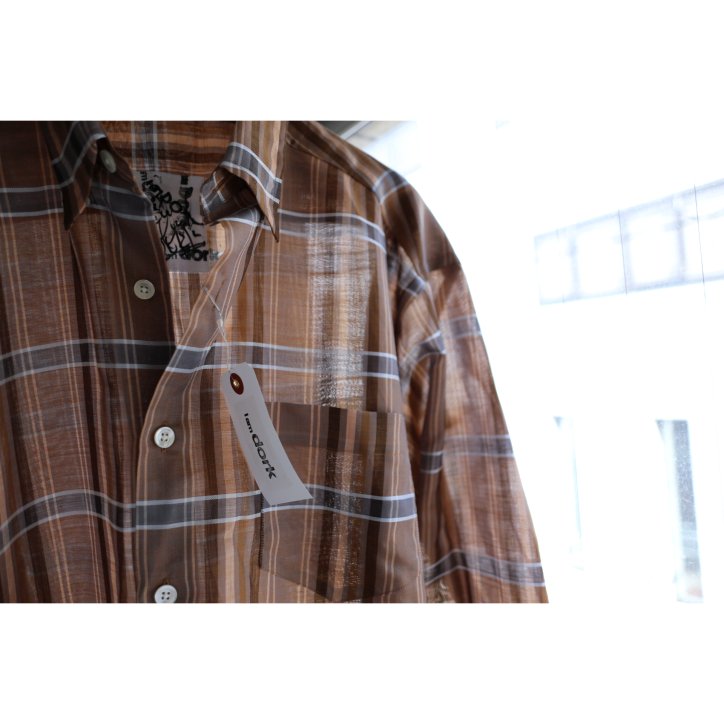 I am dork / アイアムドーク】long sleeve shirt Brown check -kiretto