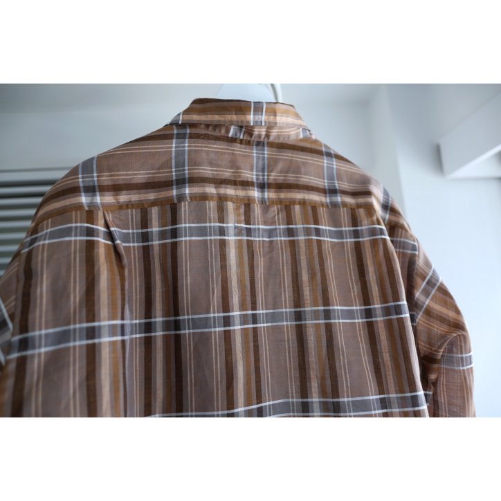 I am dork / アイアムドーク】long sleeve shirt Brown check -kiretto