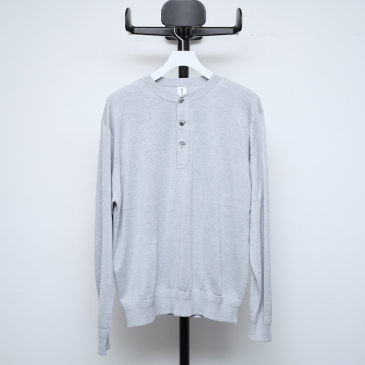 MEIAS / メイアス】【23AW】SILK HENRY NECK PULL OVER GREY-kiretto