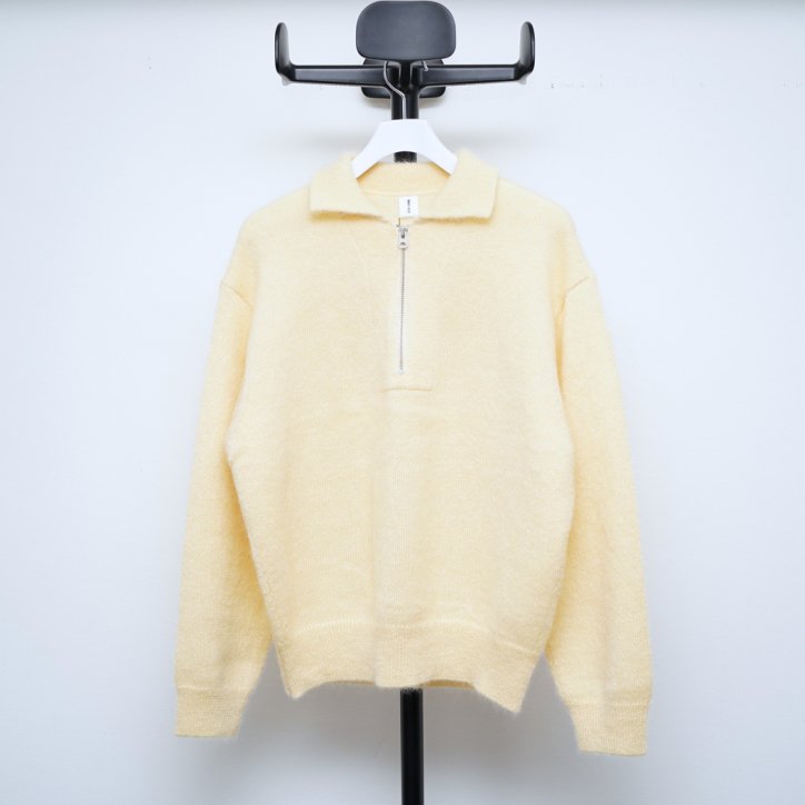 CLEARANCE 50%OFFۡMEIAS / ᥤSUPER KID MOHAIR HALF ZIP PULL OVER YELLOW