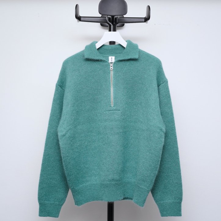 CLEARANCE 50%OFFۡMEIAS / ᥤSUPER KID MOHAIR HALF ZIP PULL OVER GREEN