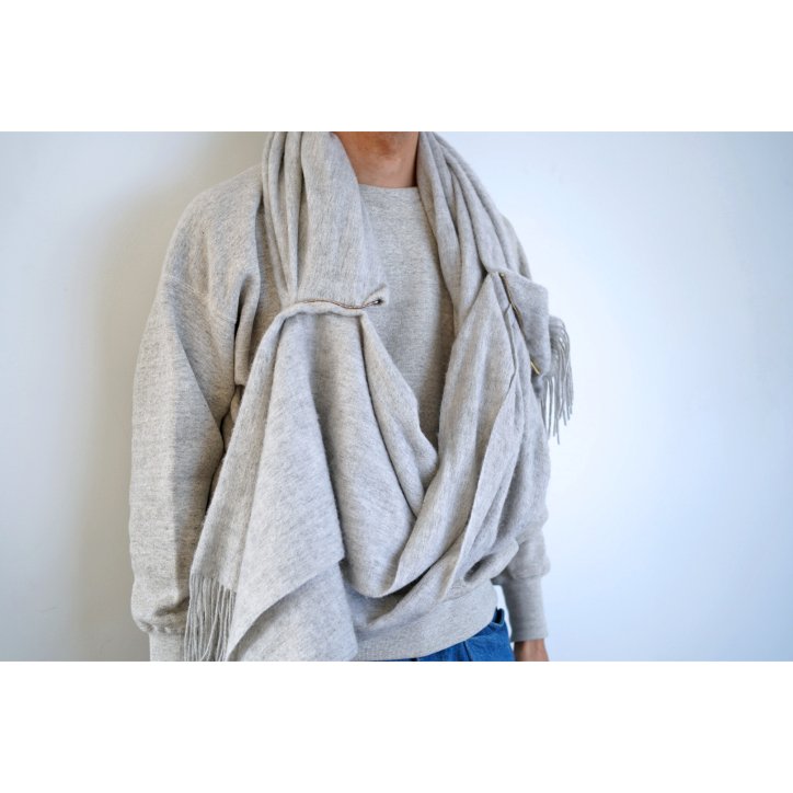 BLESS n° ブレス】【N°75】DRAPS LONG SCARF GREY MELANGE -kiretto