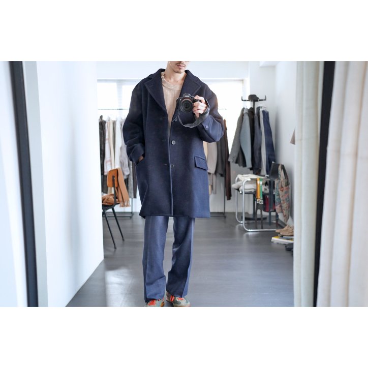 I am dork / アイアムドーク】TAILOR BOX COAT NAVY-kiretto