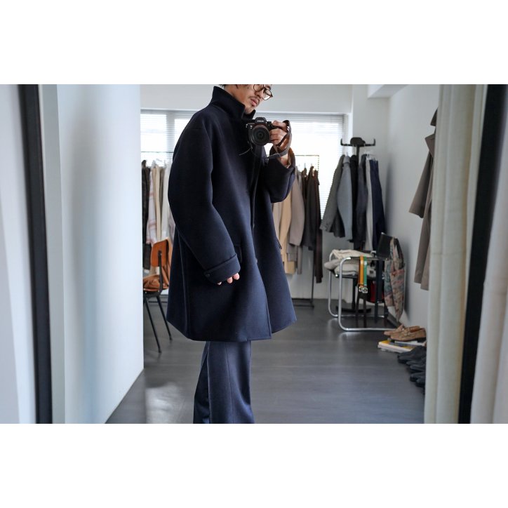 I am dork / アイアムドーク】TAILOR BOX COAT NAVY-kiretto