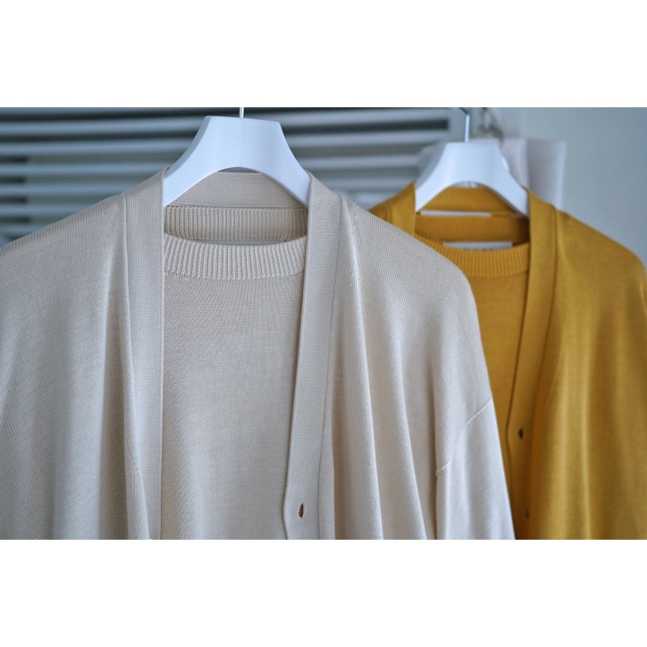 Olde H & Daughter オールド エイチアンドドウターSILK V NECK CARDIGAN CHAMPAGNE -kiretto  通販/オンライン