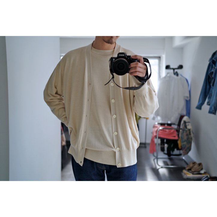 Olde H & Daughter オールド エイチアンドドウターSILK V NECK CARDIGAN CHAMPAGNE -kiretto  通販/オンライン