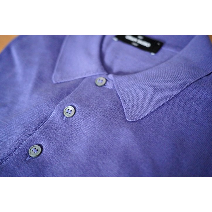 GRAN SASSO/グランサッソ】SILK KNIT POLO LAVENDER