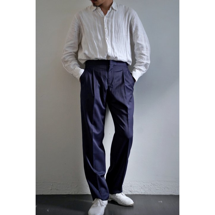 Fendart フェンダール 1tuck Trousers Navy スラックス