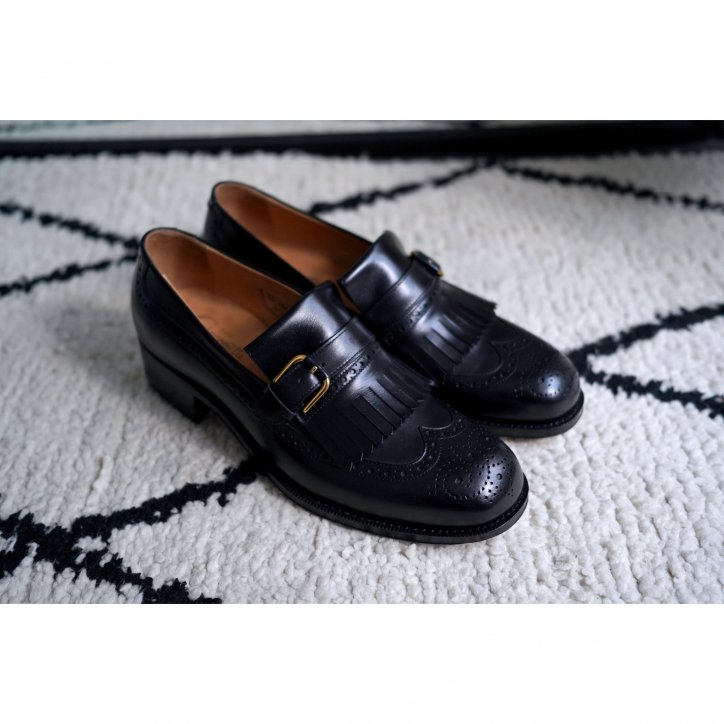 LAST ONEۡF.lli GiacomettiFG276 QUILT STRAP LOAFER ANILOU NERO