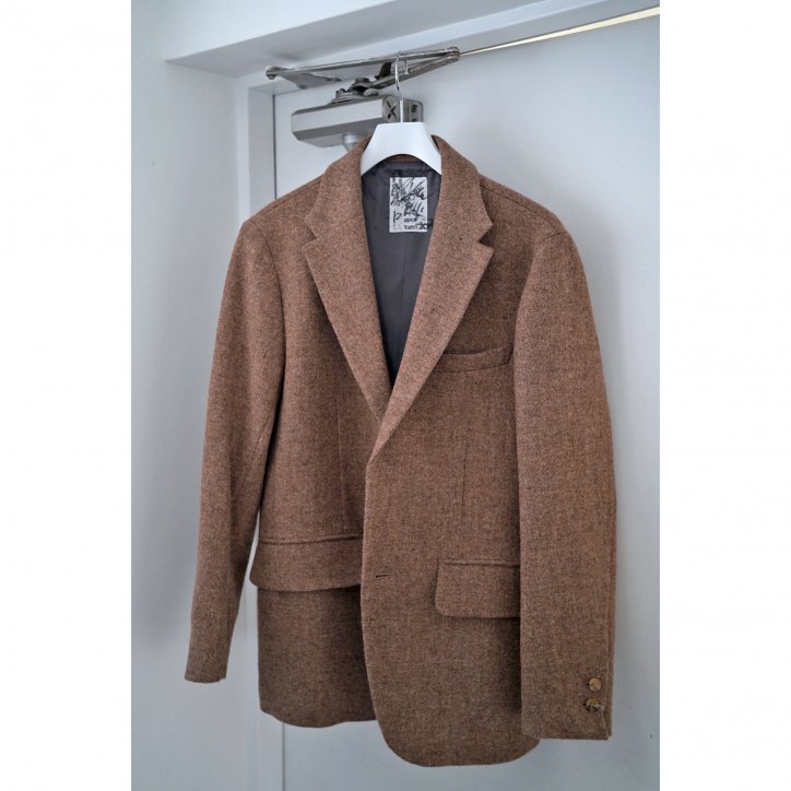 LAST ONEۡI am dork / ɡBOX JACKET HARRIS TWEED BROWN