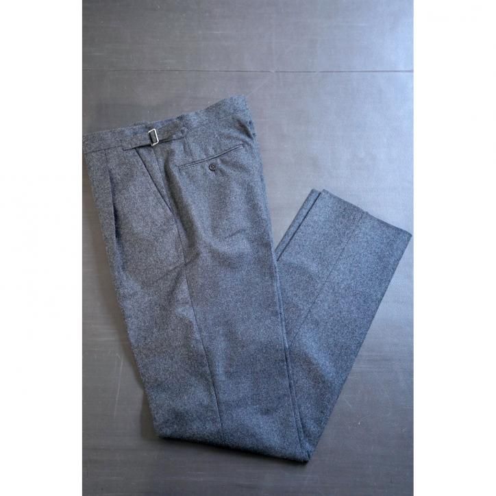 Fendart/ե1tuck Trousers  Side adjuster Wool Flannel Charcoal