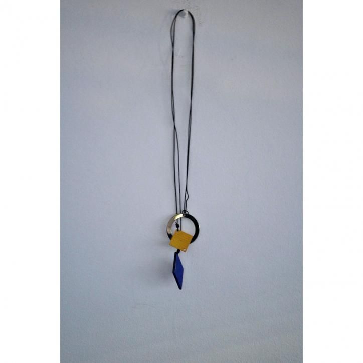 M'S Braque WOODS&METALS NECKLACE BLUE/YELLOW