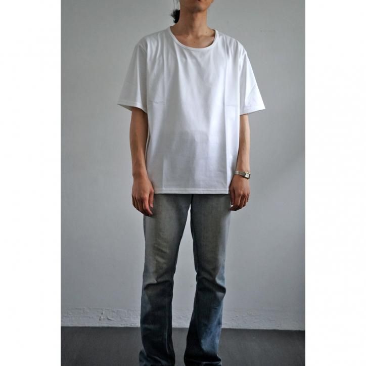 25SS ANSNAM 4重ステッチ u neck t shirt white ANSNAM riverrun 4重ステッチ U NECK T-SHIRT