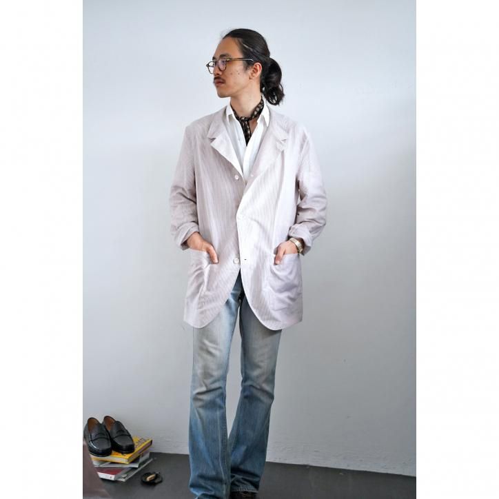 Fendart ジャケット　リネン Fendart / Jacket(White×Black Navy) | PARK