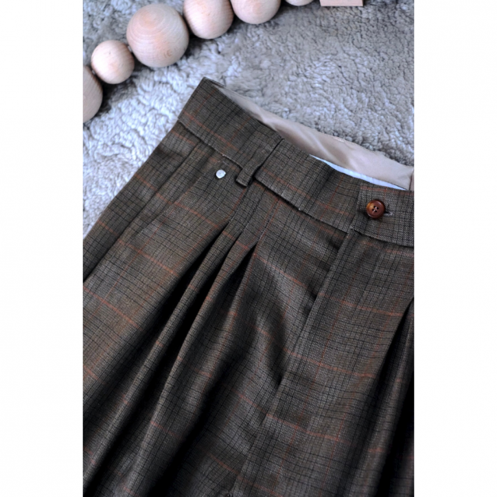 LAST ONEۡBLESS n/֥쥹3040UltrawidepleatedBrown Checks
