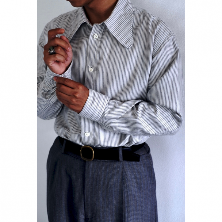 M's braque/ॺ֥åۡ25FWDOG EAR COLOR SHIRT WHITE STRIPEͥ