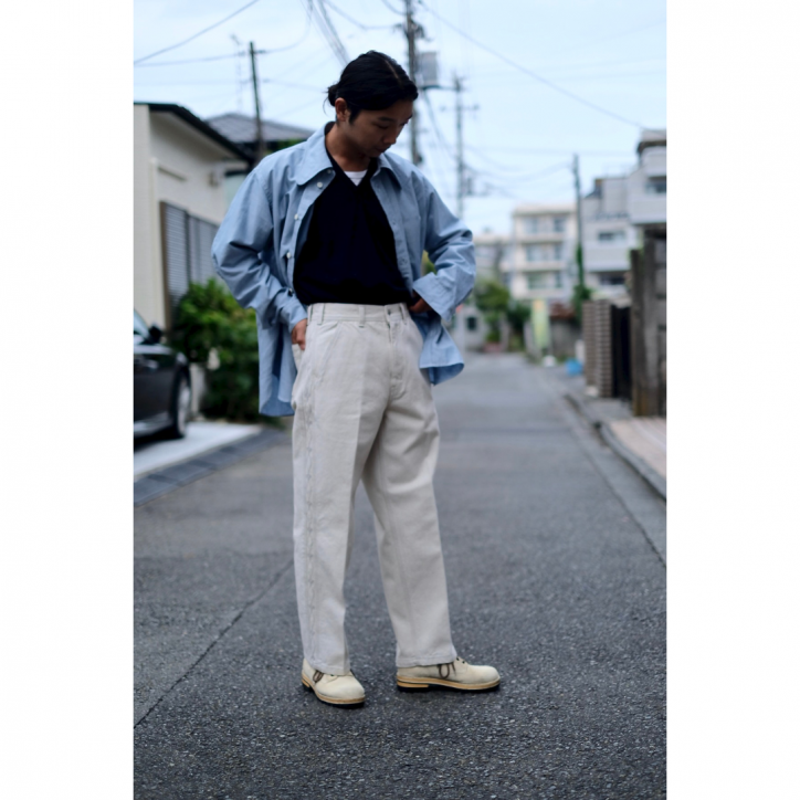 トップス m's braque 25aw DOG EAR COLLAR SHIRT m's braque DOG EAR COLOR SHIRT WHITE STRIPEネル