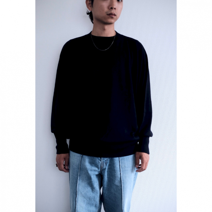 Olde H & DaughterSILK PLAIN STICH CREW NECK LONG SLEEVE MIDNITE