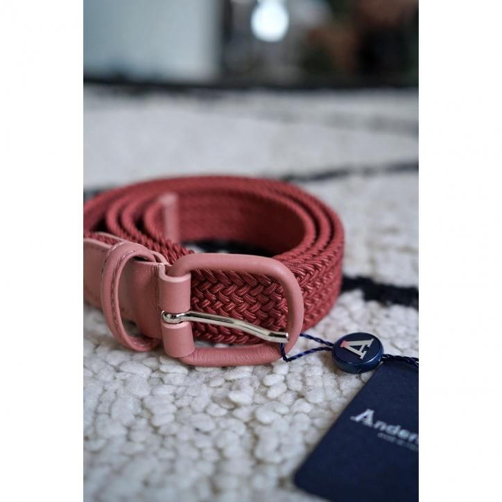 Anderson's 󥺡RUBBER MESH BELT PINK