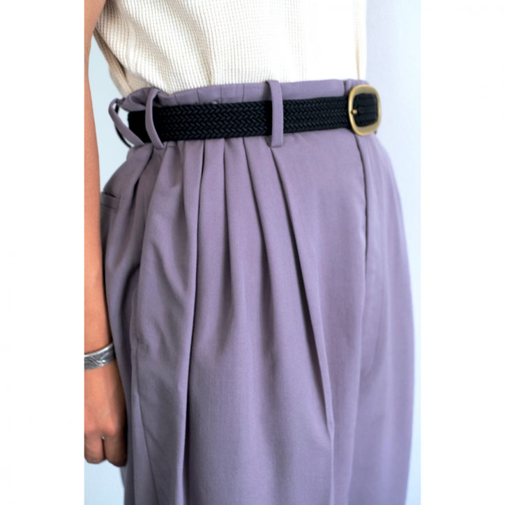 LAST ONEۡnonnotte/ΥΥåȡۡ25FWDraping 5-Tuck Wide Trousers Shark