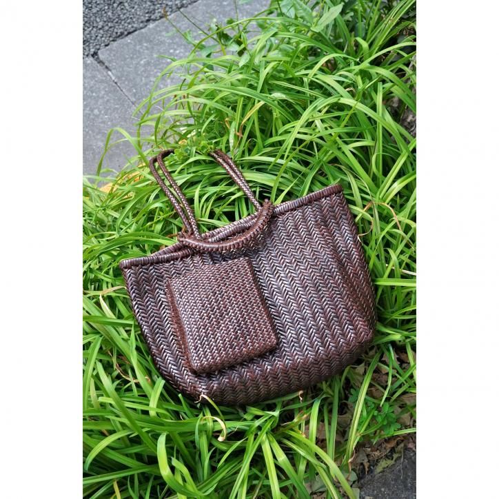 LAST ONEۡSAGAN VIENNA/ʡPAZAR BOOK TOTE WIDE WOVEN BROWN