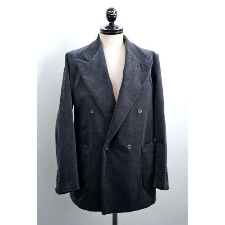 LAST ONEۡla favola/եܥ4B DOUBLE JACKET CORDUROY BLUEGRAY