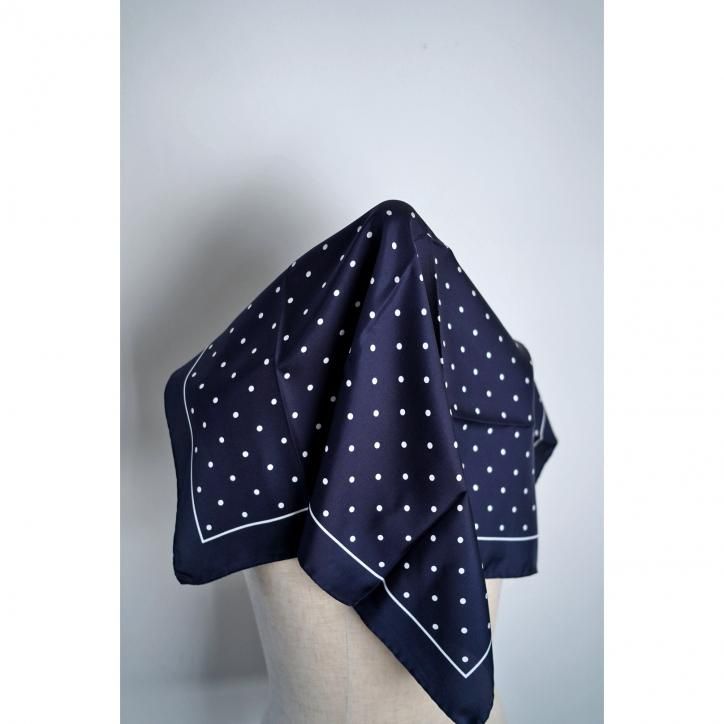 REGAGLIA쥬ꥢ SILK TWILL DOTS BANDANA NAVY