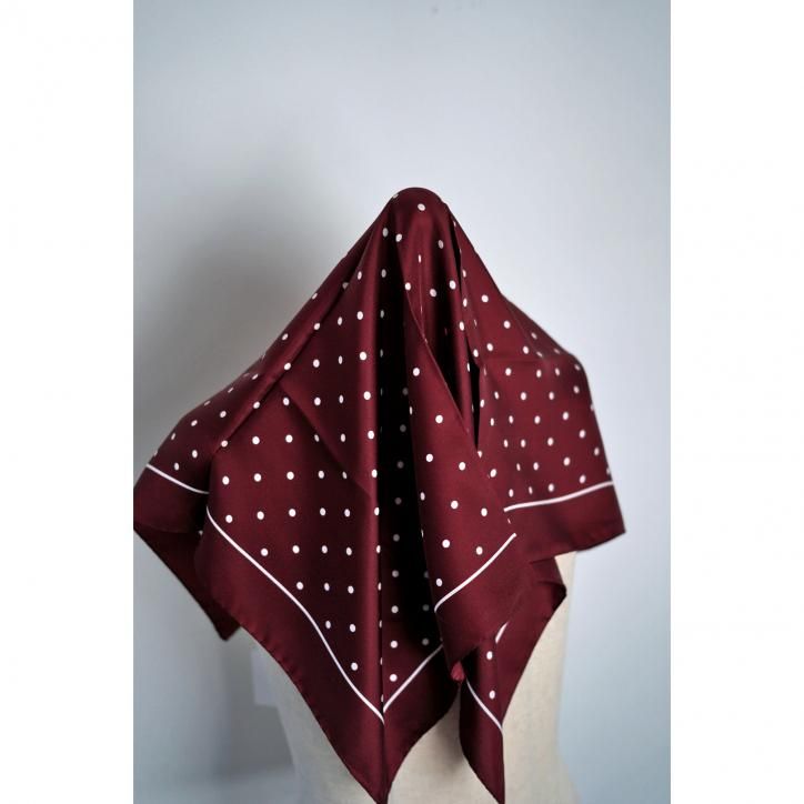 REGAGLIA쥬ꥢ SILK TWILL DOTS BANDANA BURGAUNDY