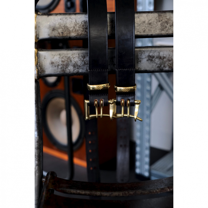 MARTIN FAIZEY/ޡƥե1.5inch Double Tongue Quick Release Belt DK HAVANA