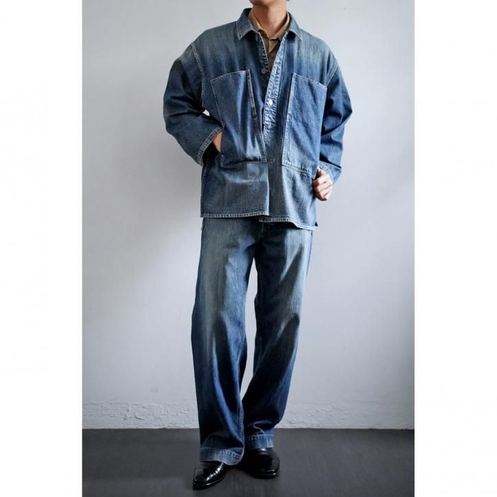 NICENESS ナイスネスI.MARR エイジドエフェクトデニムトラウザー L NICENESS(ナイスネス) / I.MARR / I.マー ( エイジドエフェクトデニム