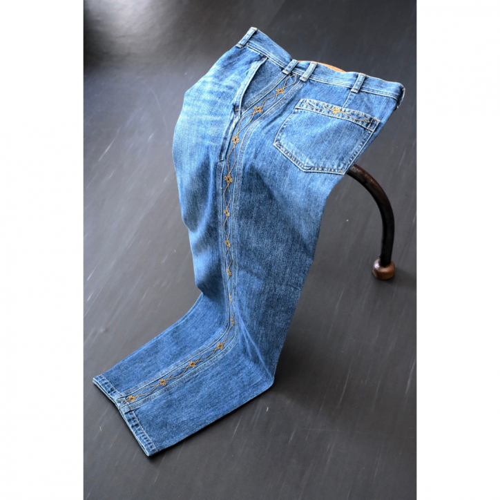 10/5 21:00-ۡLAST ONEۡSARTO/ȡۡ25AWPANTS TYPE 003 EMBROIDERY DENIM PANTS/WASHED INDIGO