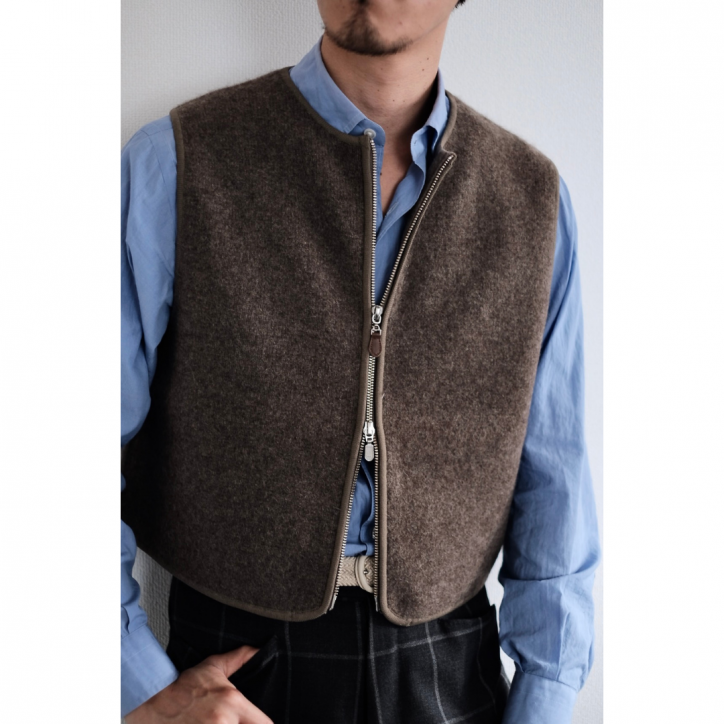 10/11 20:00~ۡwalenode/Ρɡۡ25AWInnocent YAK Zip-up Vest(Short) Mocha