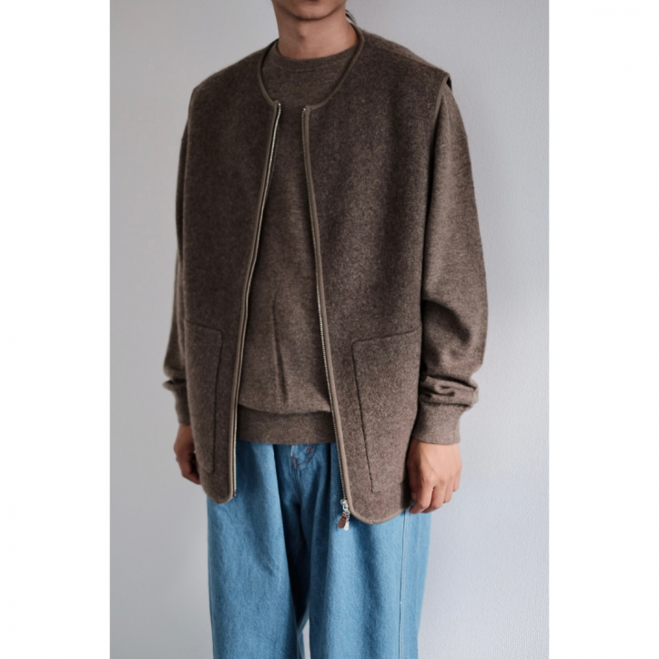 10/11 20:00~ۡwalenode/Ρɡۡ25AWInnocent YAK Zip-up Vest(Long) Mocha