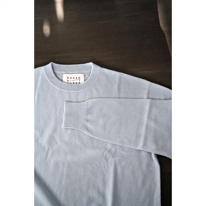 10/25 12:00~ۡhouse of naked/ϥ֥ͥåɡINNER MONGOLIAN CASHMERE CREW NECK KNIT SAX
